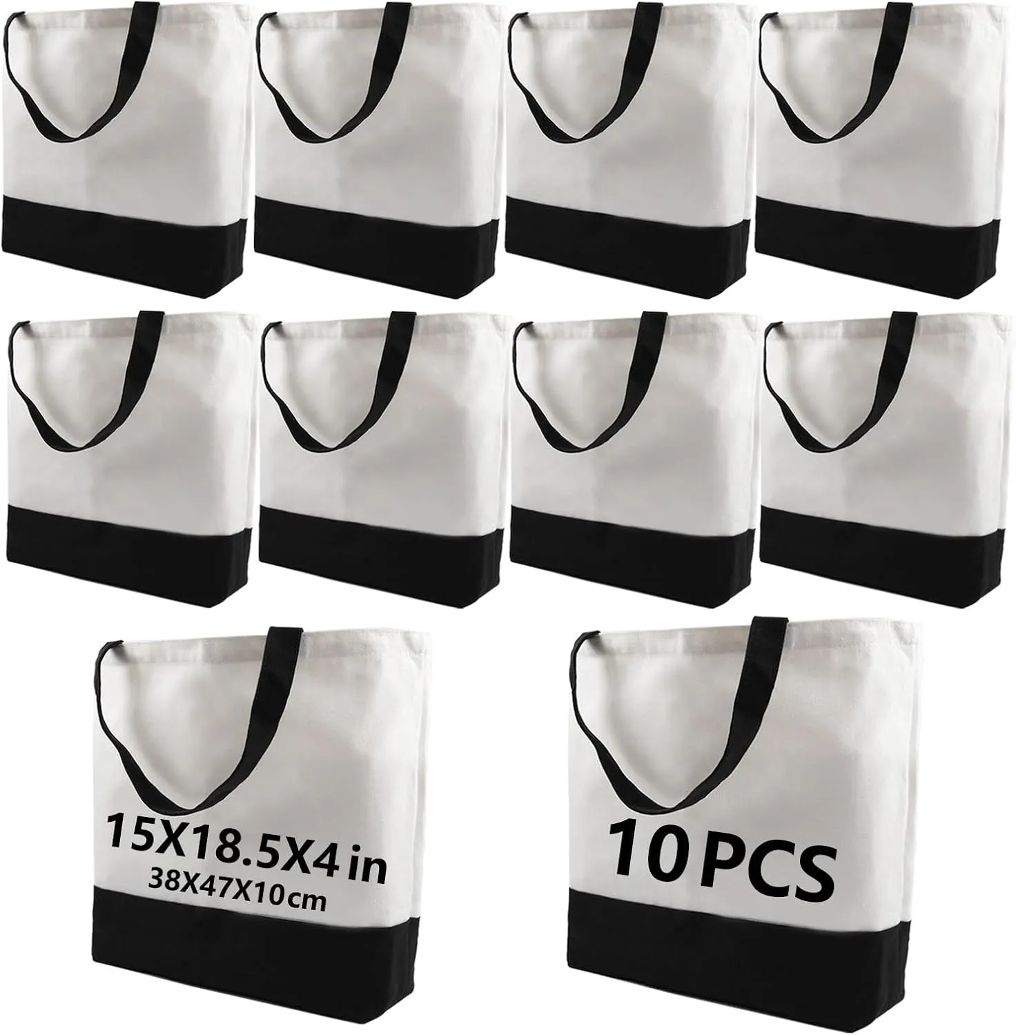 10 pcs Sublimation Tote Bags,polyester tote bags for sublimation, blank canvas tote bags for DIY Crafting and Decorating
