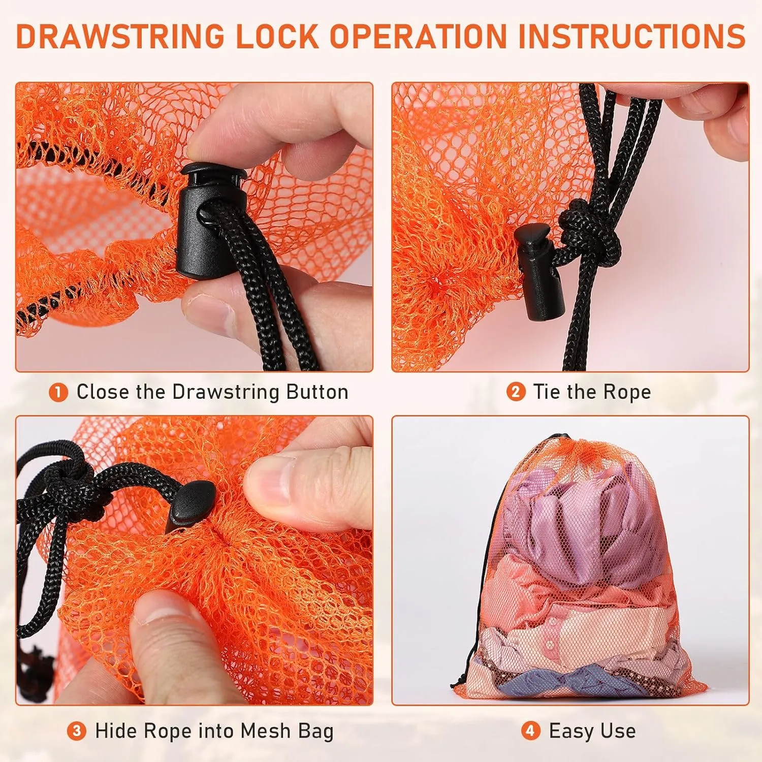 10/20/40/60/100PCS Mesh Drawstring Bag Durable Delicate Mesh Laundry Bag Multicolor Nylon Mesh Bag Small Mesh Gym Bag Travel Mesh Beach Bag Locking Closure Drawstring Bag For College, Gym, Yoga, Sport
