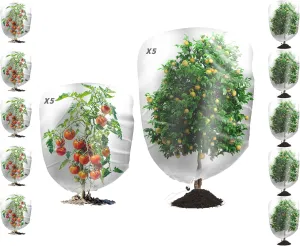10Pcs Garden Netting Bags with Drawstring Plant Mesh Cover, 2 Size Netting Cover Garden Plant Barrier Netting Protection Bags for Tomato Vegetables Flower Tree Fruit, 2.30 x 3.3ft 3.3X 4.92ft