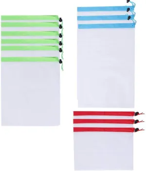12PCS Premium Reusable Mesh Produce Bags With Drawstring, Mesh Produce Bags, Washable Produce Bags for Fruit and Vegetables
