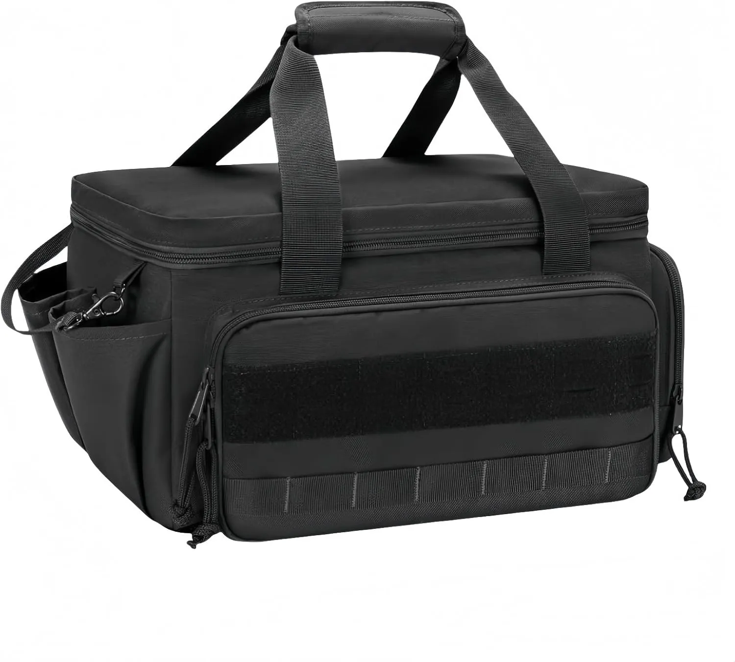 15 Inch Heavy Duty Tool Bag with Adjustable Shoulder Strap and Large Zipper for Repairman, Carpenters, Handyman, Electrician, Carrying Toolbag with Anti-Friction Bottom for Men Mechanic(Black)