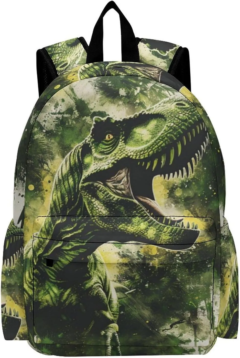 16 Inch Backpack Green T-Rex Dinosaur Laptop Backpack School Bookbag Shoulder Bag Casual Daypack
