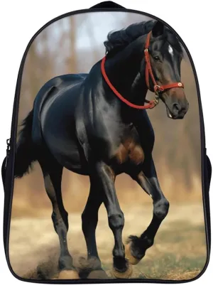 16 Inch Backpack Horse on Lawn Laptop Backpack Lightweight Full Print Travel Bag Casual Daypack for Women Men