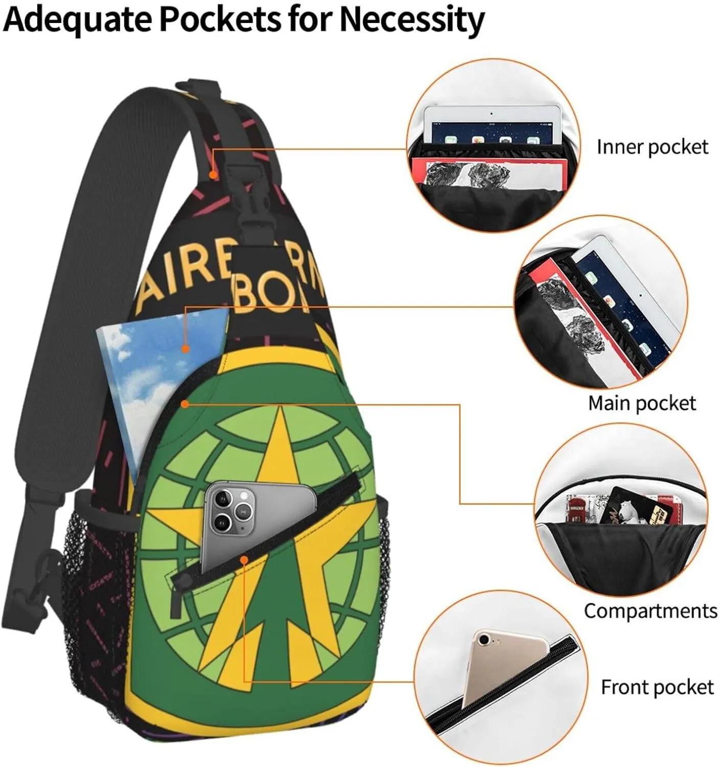 16th Military Police Small Crossbody Backpack Sling Bag For Men Women Mini One Shoulder Chest Bags Gym Sport Travel Hiking Daypack
