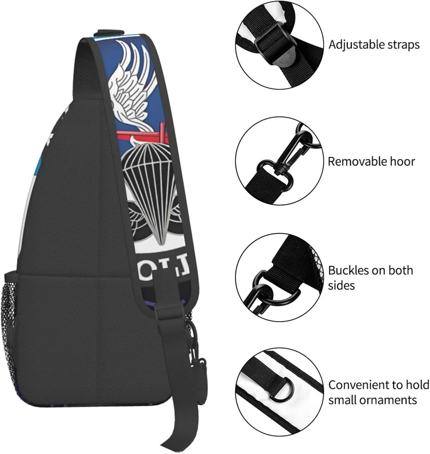 173rd Airborne Brigade With Jump Wings Crossbody Backpack For Men Women Sling Shoulder Dachshunds Dog Chest Bag Lightweight One Strap Multipurpose Travel Hiking Daypack