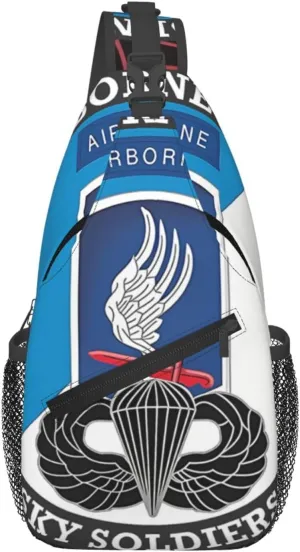 173rd Airborne Brigade With Jump Wings Crossbody Backpack For Men Women Sling Shoulder Dachshunds Dog Chest Bag Lightweight One Strap Multipurpose Travel Hiking Daypack