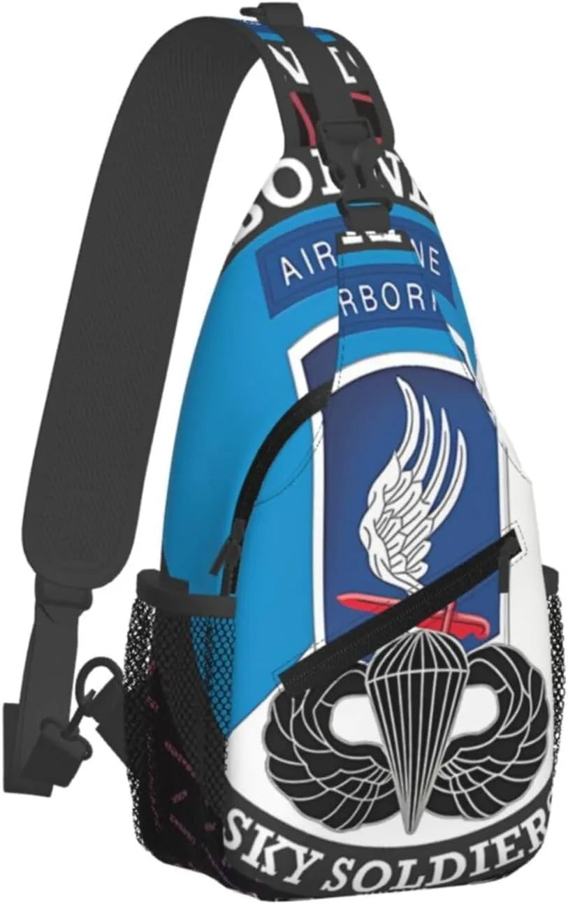 173rd Airborne Brigade With Jump Wings Crossbody Backpack For Men Women Sling Shoulder Dachshunds Dog Chest Bag Lightweight One Strap Multipurpose Travel Hiking Daypack