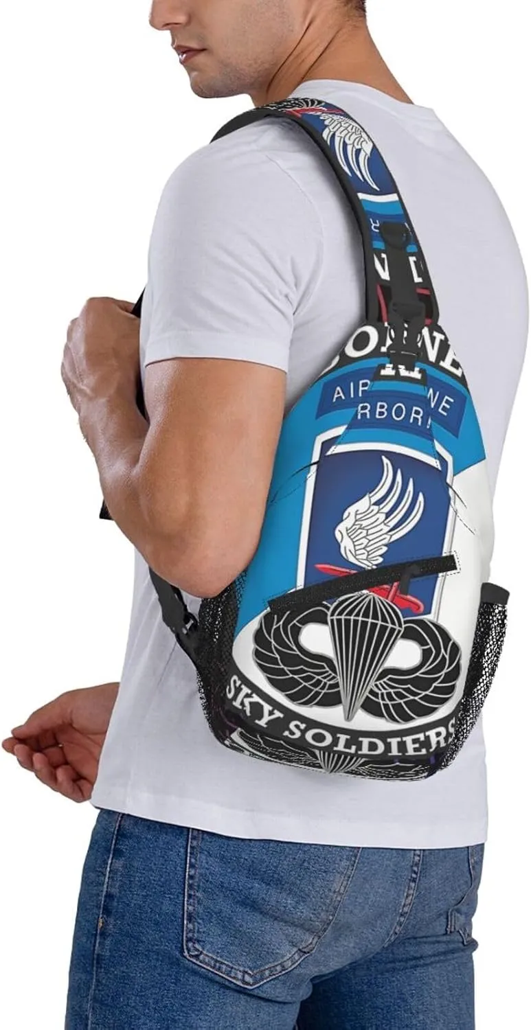 173rd Airborne Brigade With Jump Wings Crossbody Backpack For Men Women Sling Shoulder Dachshunds Dog Chest Bag Lightweight One Strap Multipurpose Travel Hiking Daypack