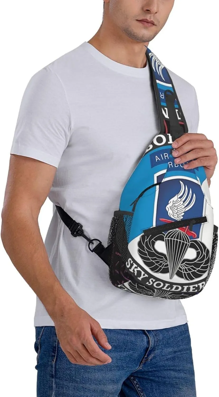 173rd Airborne Brigade With Jump Wings Crossbody Backpack For Men Women Sling Shoulder Dachshunds Dog Chest Bag Lightweight One Strap Multipurpose Travel Hiking Daypack
