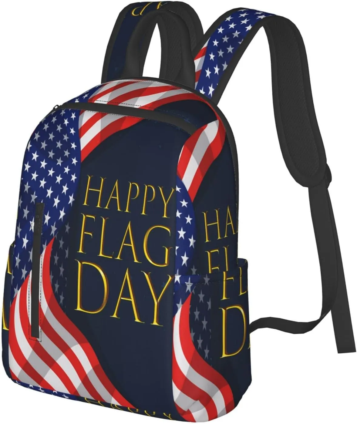 1766 American Independence Day American Flag Casual Backpacks Laptop Backpack Outdoor Travel Rucksack Sport Carry-On Daypack Lightweight Bag with Multi-Pockets