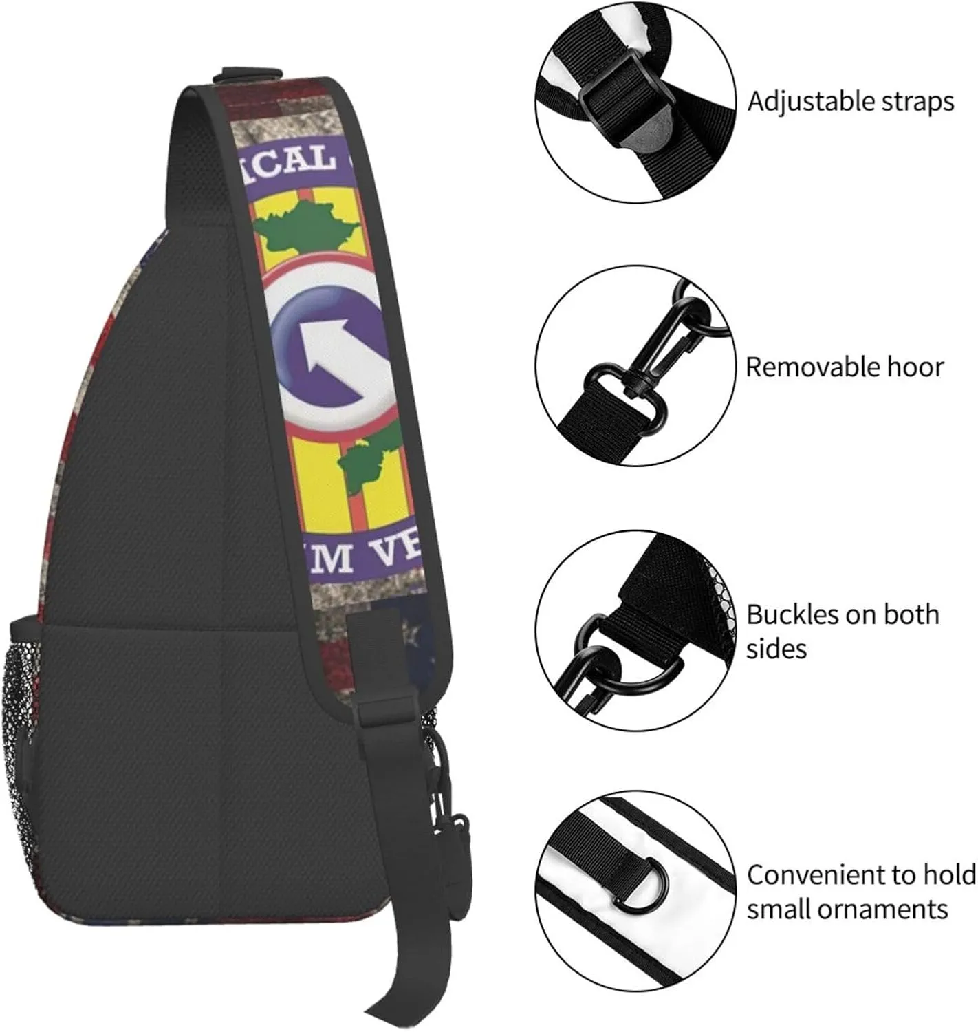1st Logistical Command Vietnam Veteran Us Crossbody Backpack Dachshunds Dog Chest Bag Lightweight One Strap Backpack Multipurpose Travel Hiking For Men Women