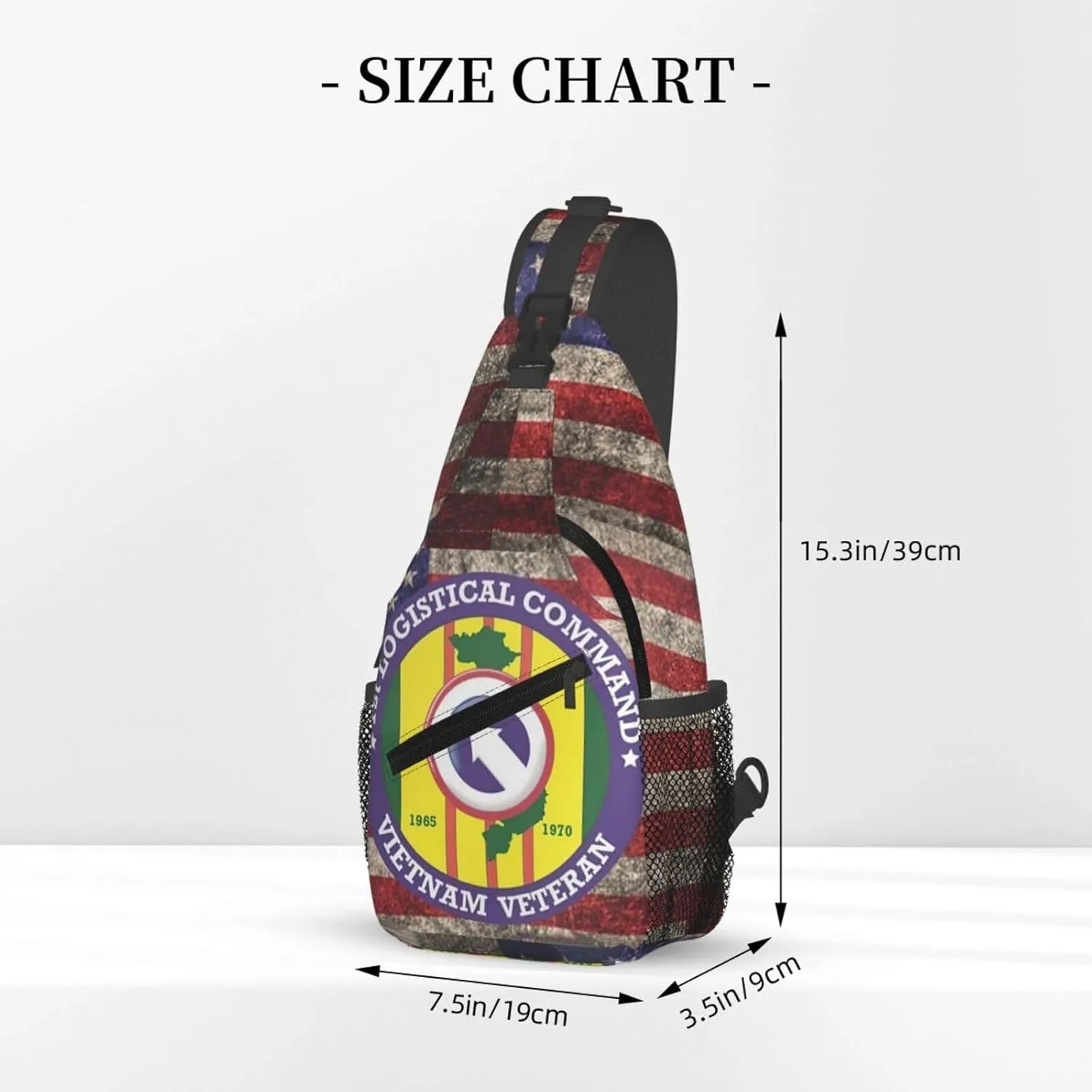 1st Logistical Command Vietnam Veteran Us Crossbody Backpack Dachshunds Dog Chest Bag Lightweight One Strap Backpack Multipurpose Travel Hiking For Men Women