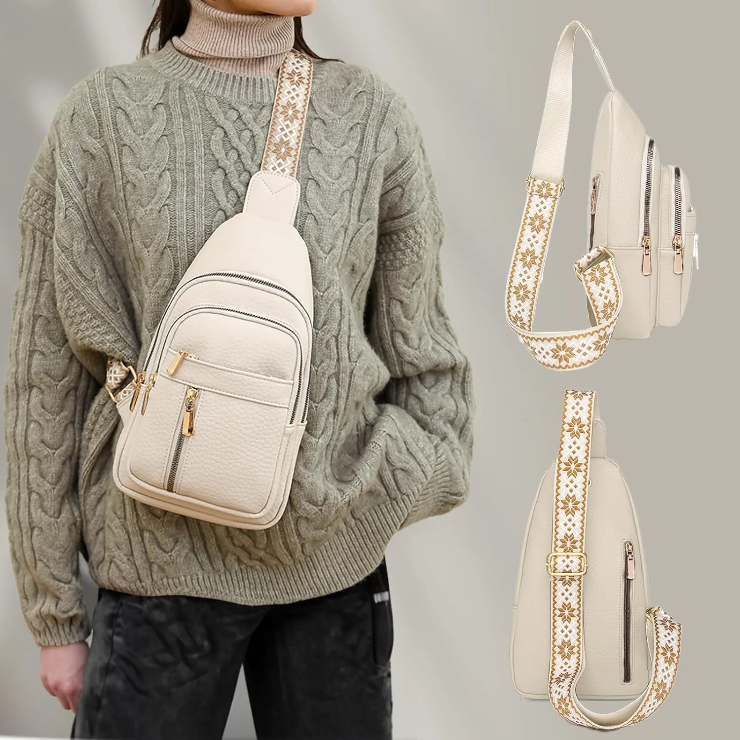 2025 Crossbody Bag,Travel Small Sling Bag Crossbody Bags for Women-Vegan Leather Fanny Pack Crossbody Bags for Women