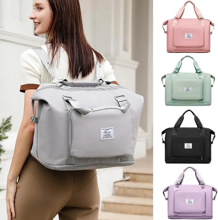 2025 new travel bag, sports and fitness, large-capacity expandable folding bag for production (blue)