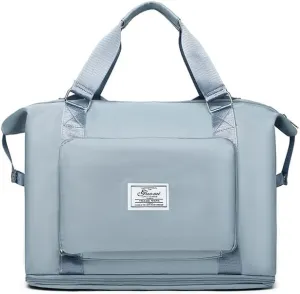 2025 new travel bag, sports and fitness, large-capacity expandable folding bag for production (blue)