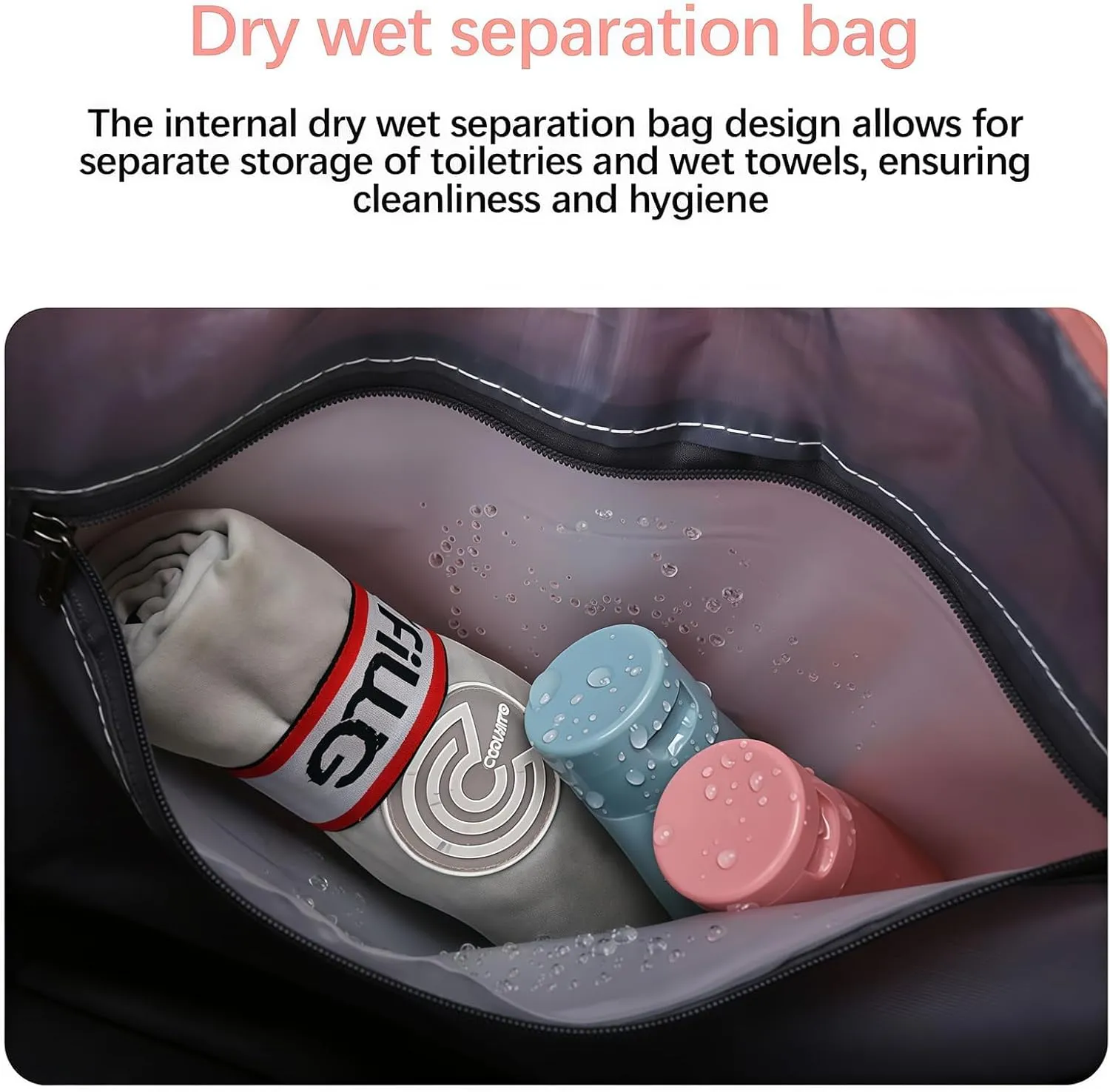 2025 New Travel Bag with Wheels, Expandable Foldable Duffle Bag,Dry and Wet Separation,Large Capacity Wide-Open Travel Cosmetic Bag (Light blue)