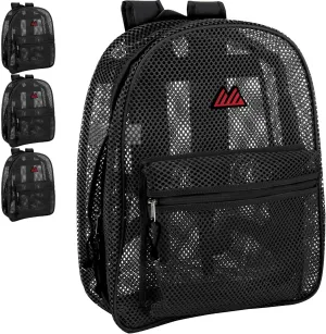 24 Pack Bulk Mesh Backpacks for School Kids, Adults, Beach, and Travel, 17" Mesh Backpacks in Bulk
