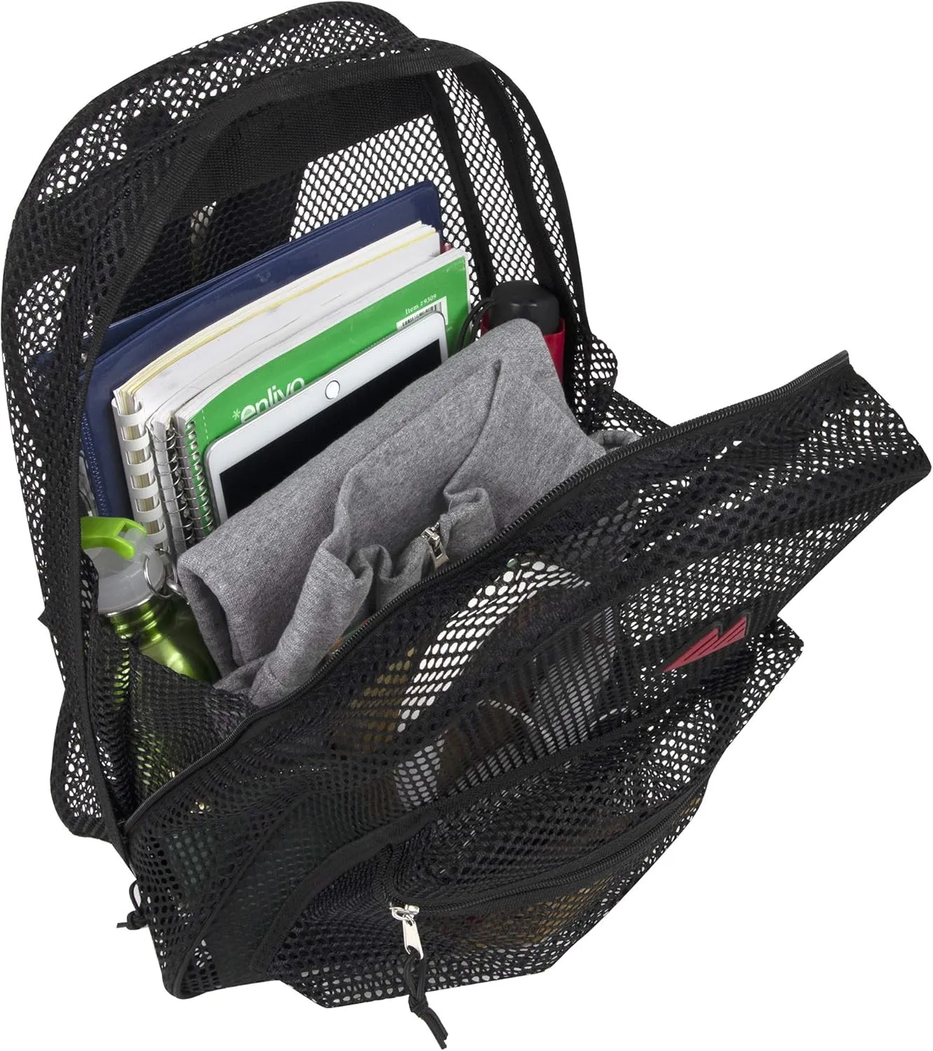 24 Pack Bulk Mesh Backpacks for School Kids, Adults, Beach, and Travel, 17" Mesh Backpacks in Bulk