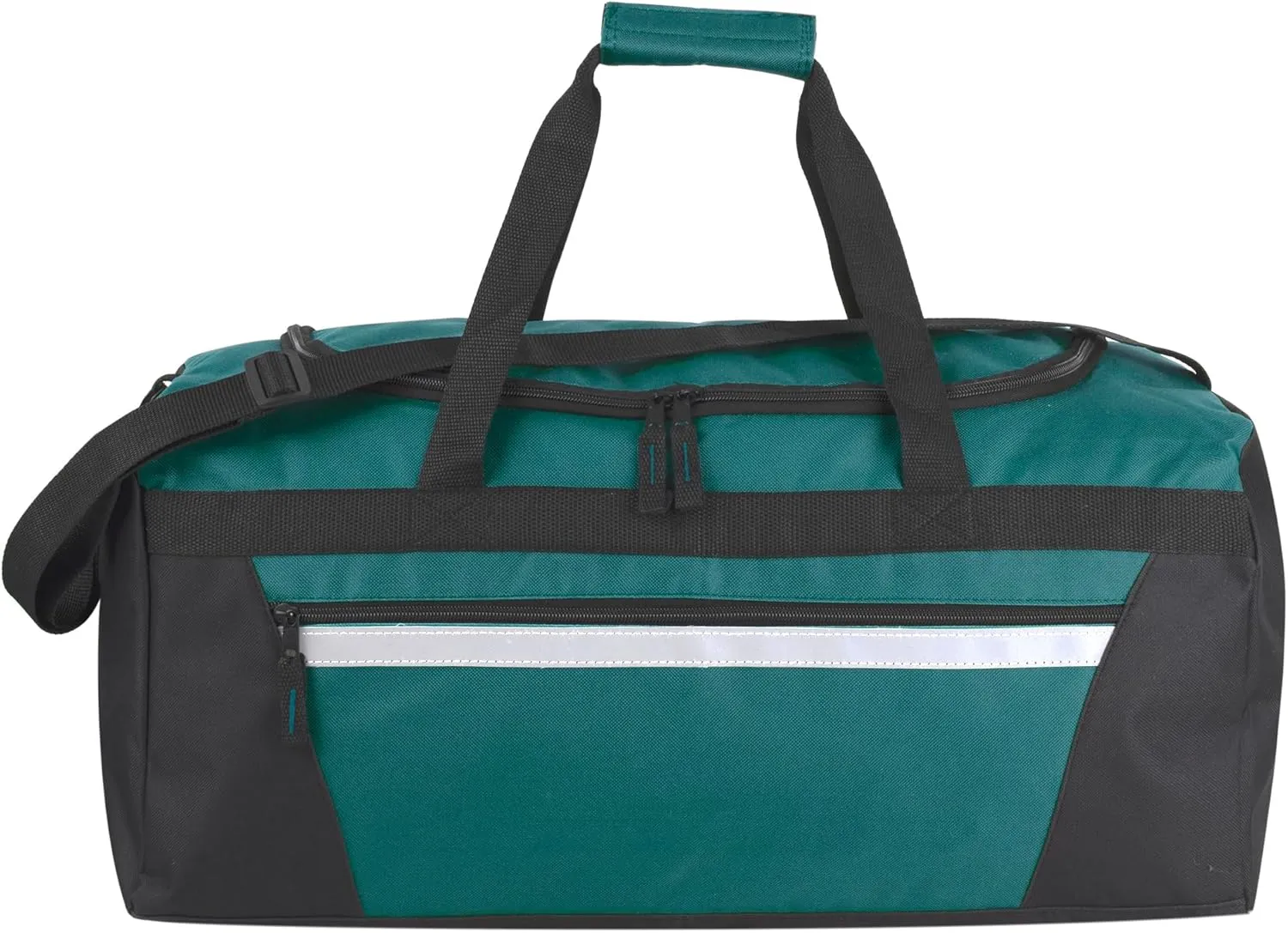 24 Pack Reflective Duffle Bags Bulk for Homeless Adults, Gym, Foster Kids Bulk Duffel Bags Wholesale (Green Pack)