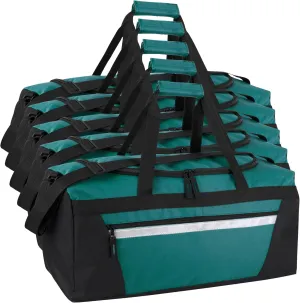 24 Pack Reflective Duffle Bags Bulk for Homeless Adults, Gym, Foster Kids Bulk Duffel Bags Wholesale (Green Pack)