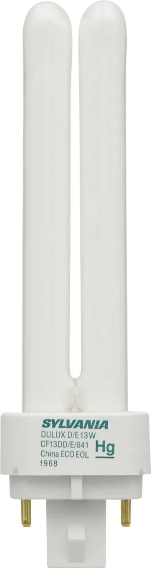 (25 Pack) Sylvania 20667 CF13DD/E/841/ECO 13-Watt 4100K 4-Pin Double Tube Compact Fluorescent Lamp