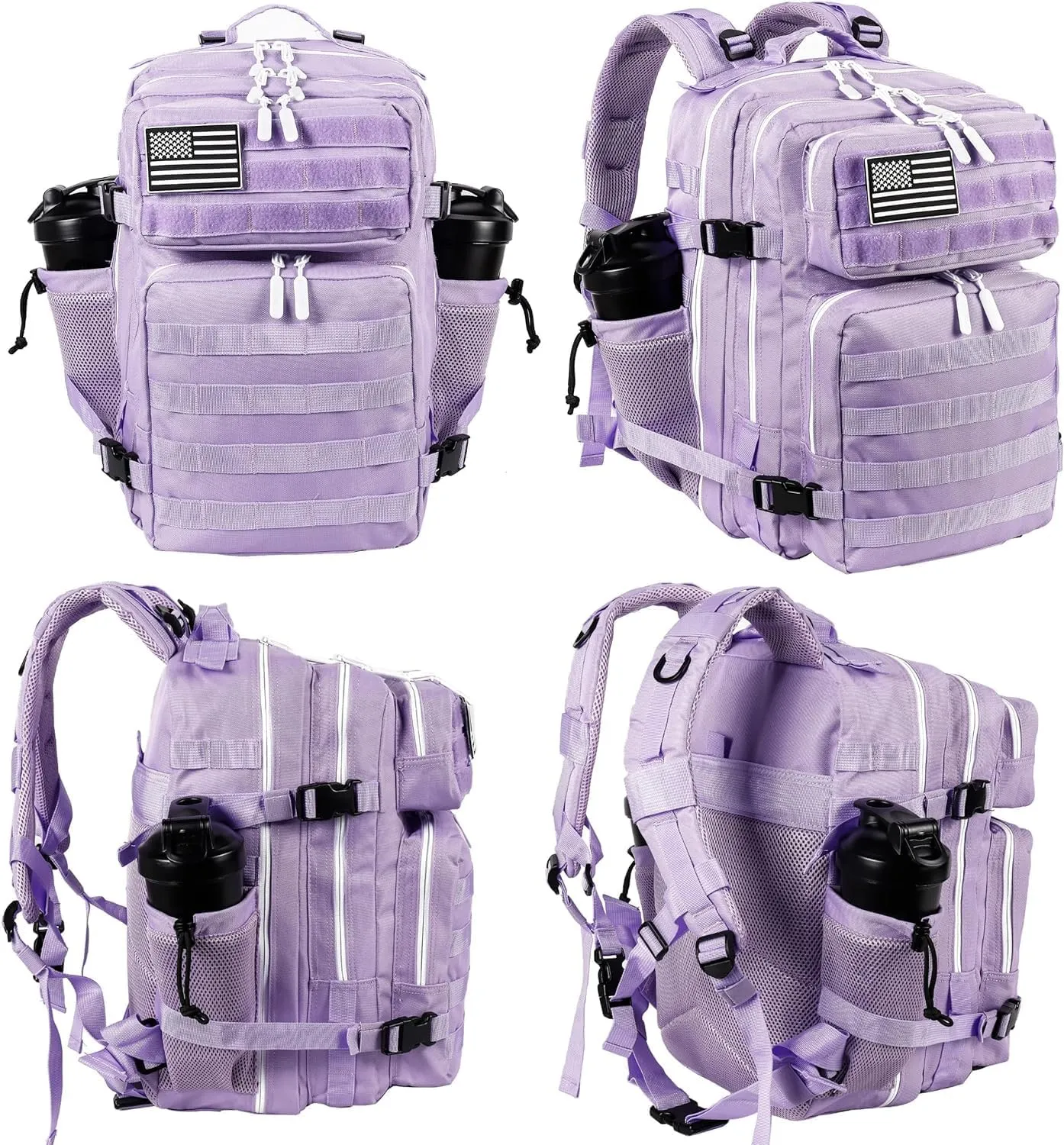 25L Small Tactical Hiking Backpack for Women Training Gym Fitness Bag Outdoor Camping Backpacks Travel Waterproof (Purple)