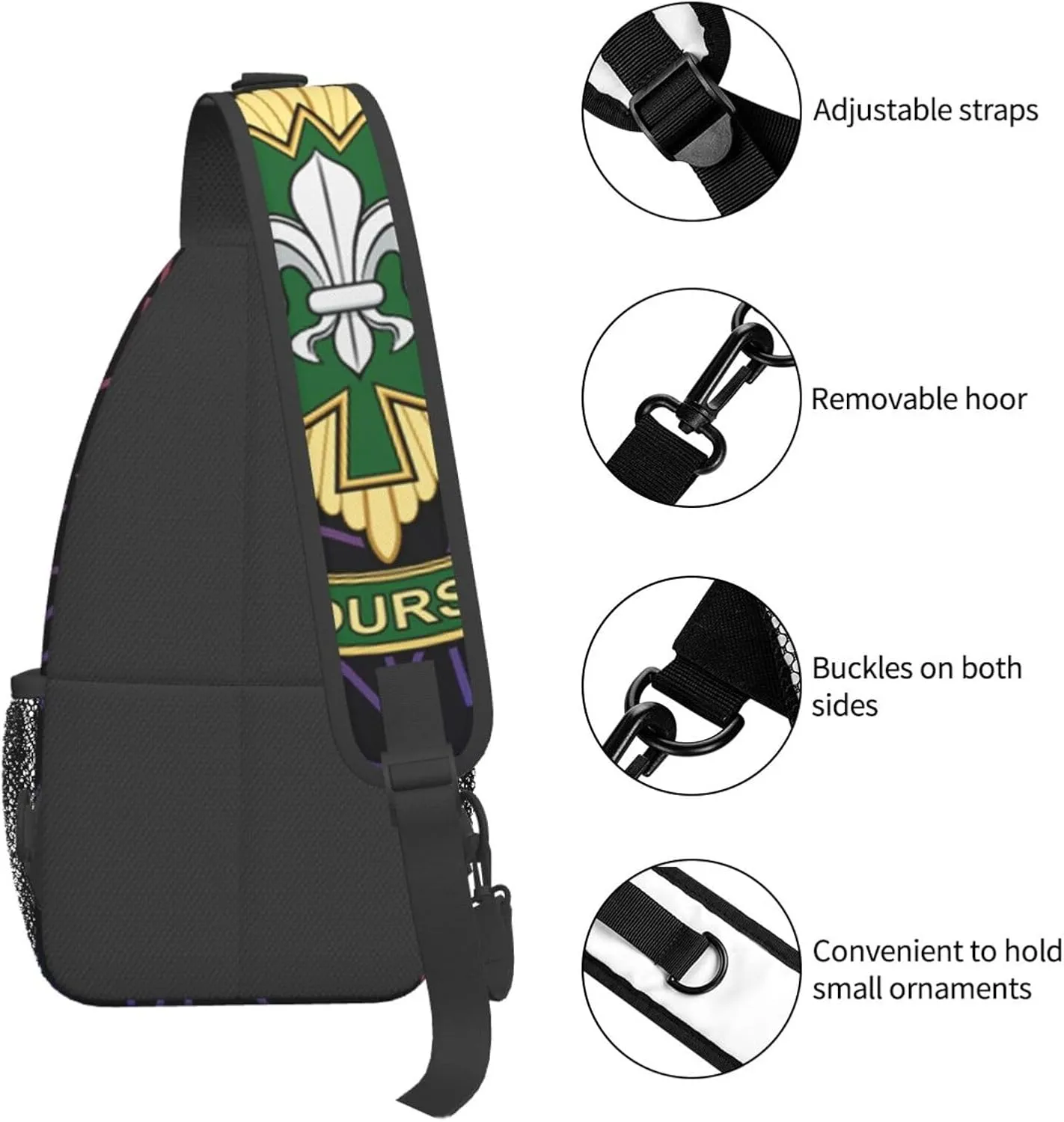2nd Armored Cavalry Regiment Crossbody Backpack Chest Shoulder Bag Lightweight One Strap Travel Hiking Daypack