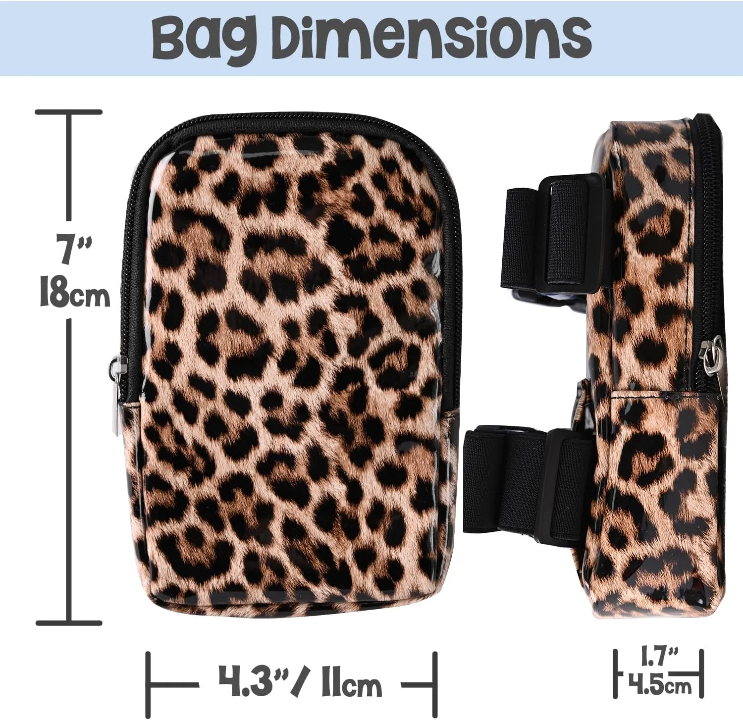 3-IN-1 Thigh Bag Fanny Pack Crossbody Bag | Carnival Leg Harness for Women | Waist Bag | Rave Leg Pack with Buckles | Leopard Print