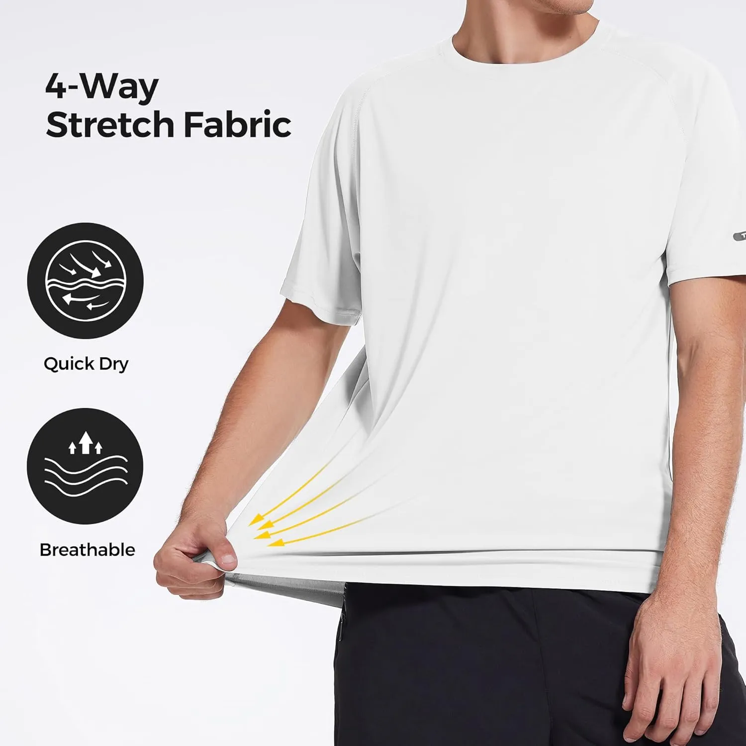 3 Pack Workout Shirts for Men Short Sleeve UPF 50  Sun Protection Tee Moisture Wicking Athletic Rash Guard T-Shirts Running