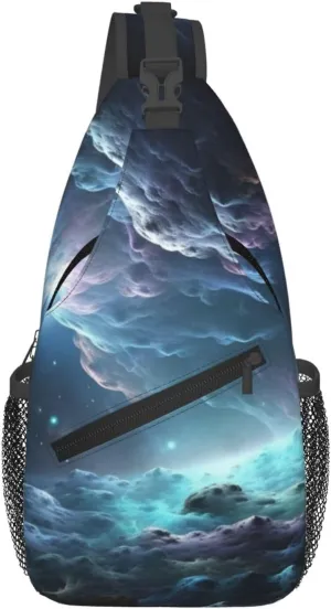 3D Graphics Universe Space Crossbody Bags for Men Women Fashion Sling Backpack Casual Chest Bag Travel Hiking Daypack