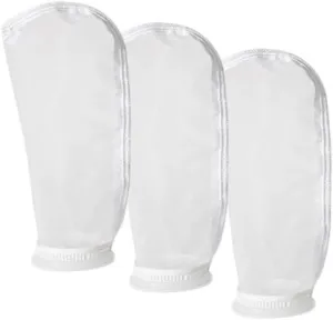 4 Inch Ring Nylon Mesh Filter Socks Bag 100 Micron by 14 Inch Long Aquarium Sump Water Filter Bags 3 Pack