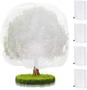 4 Pack Garden Netting Fruit Protection Bags 4.3 x 3 FT Insect Netting Bag with Drawstring Bird Netting Pest Barrier Protecting Blueberry Tomato Vegetables Fruits Flower from Birds Deer Bug