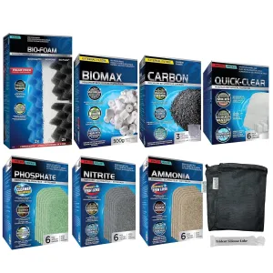406/407 Filter Media Canister Filter Maintenance & Replacement Filter Media Kit, Including Trident Nova Mesh Bags(Quick Clear, BioFoam, Nitrite/Phosphate/Ammonia Remover, Carbon, Biomax)