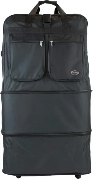 40" 30" 36" Rolling Wheeled Duffel Bag Spinner Suitcase Luggage Expandable (36", Black)