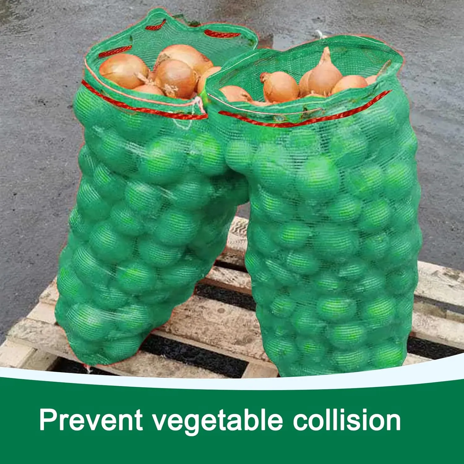 44 lbs Mesh Onions Fresh Bags 50pcs, 15.7"×23.6" Mesh Bags,Reusable Produce Bags with Drawstrings for Potatoes, Firewood, Vegetable, Citrus, Crawfish, and Onion Storage