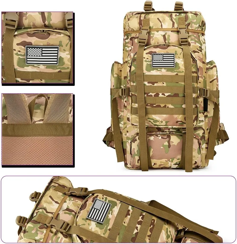 45L Hiking Backpack Waterproof Travel Backpack Lightweight Outdoor Daypack Camping Backpack for Men Women (CP Camo)