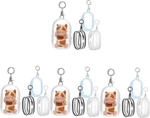4sets Figure Display Bag Keychain Compact Reborn Doll Accessories Case Zipper Pouches Small Doll Storage Holder 4pcs*4