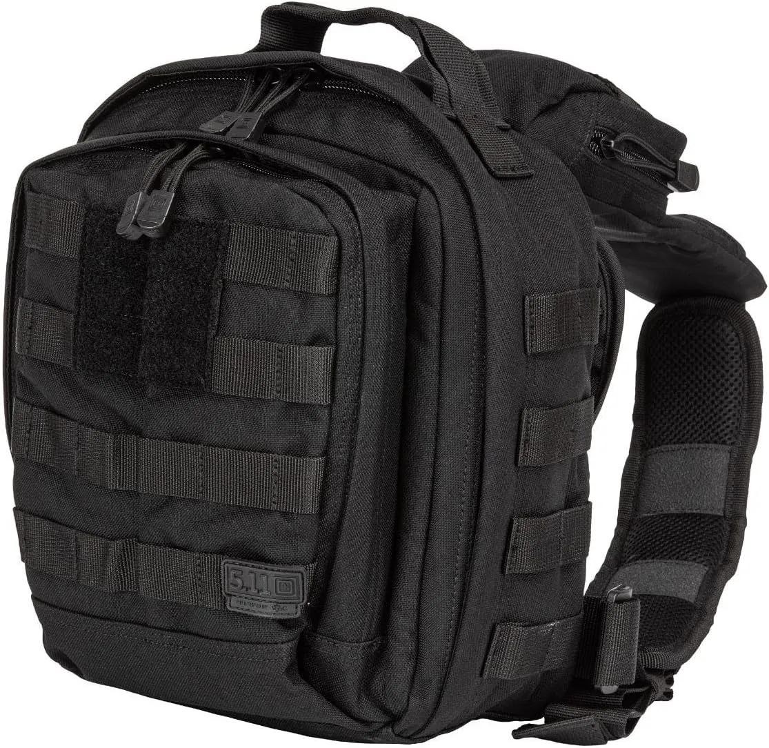 5.11 Tactical Sling Bag Pack MOAB 6, Shoulder Crossbody Military Bag, 11L, Black, Style 56963ABR
