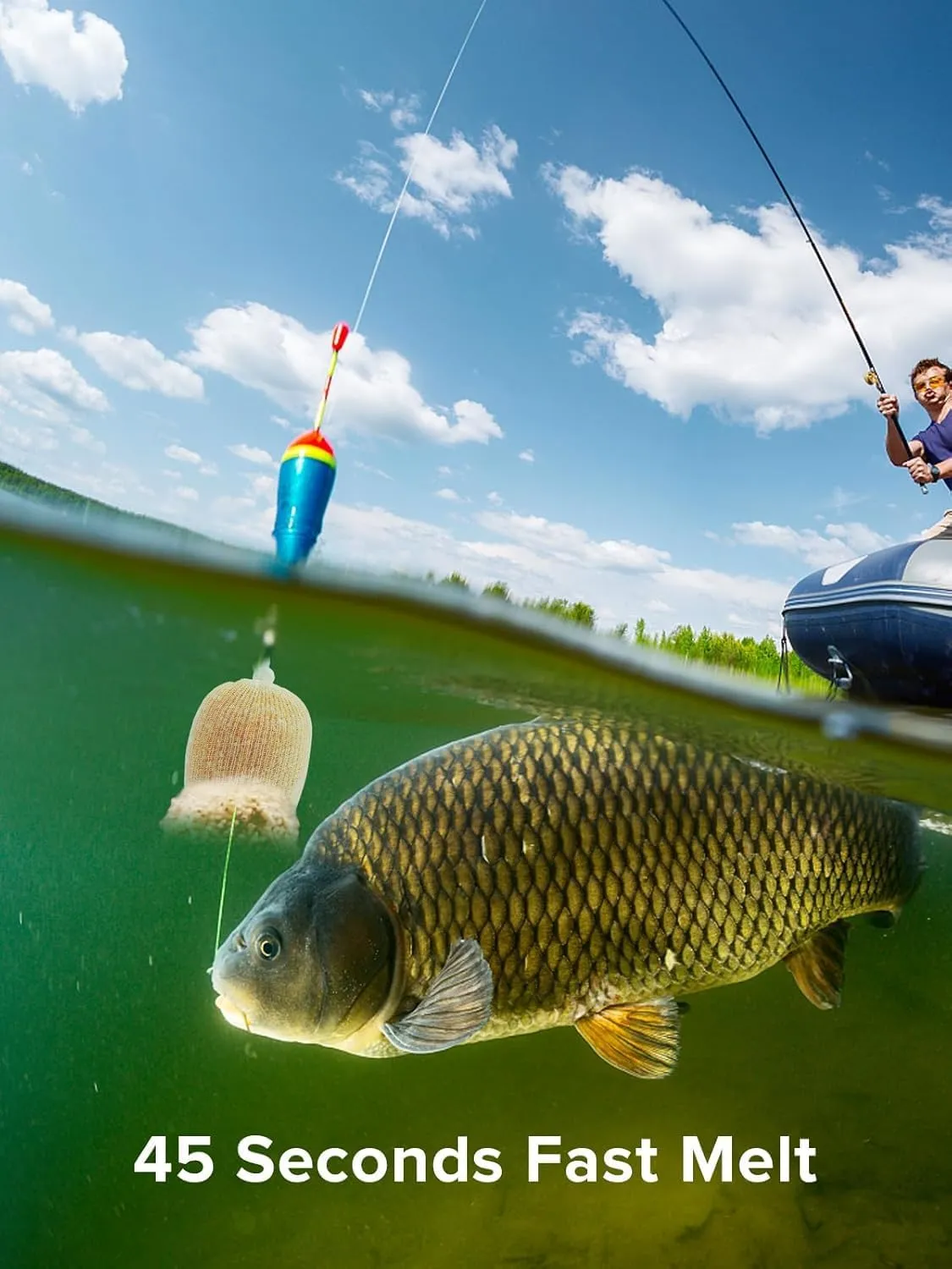 5M PVA Mesh Kit with Scissors 18mm 25mm 37mm 44mm Wide PVA Mesh Carp Fishing Accessories with Funnel & Plunger System Fast Melt PVA Mesh Bag Fishing Refill for Boilie Bait Feeding (5M, 25mm)
