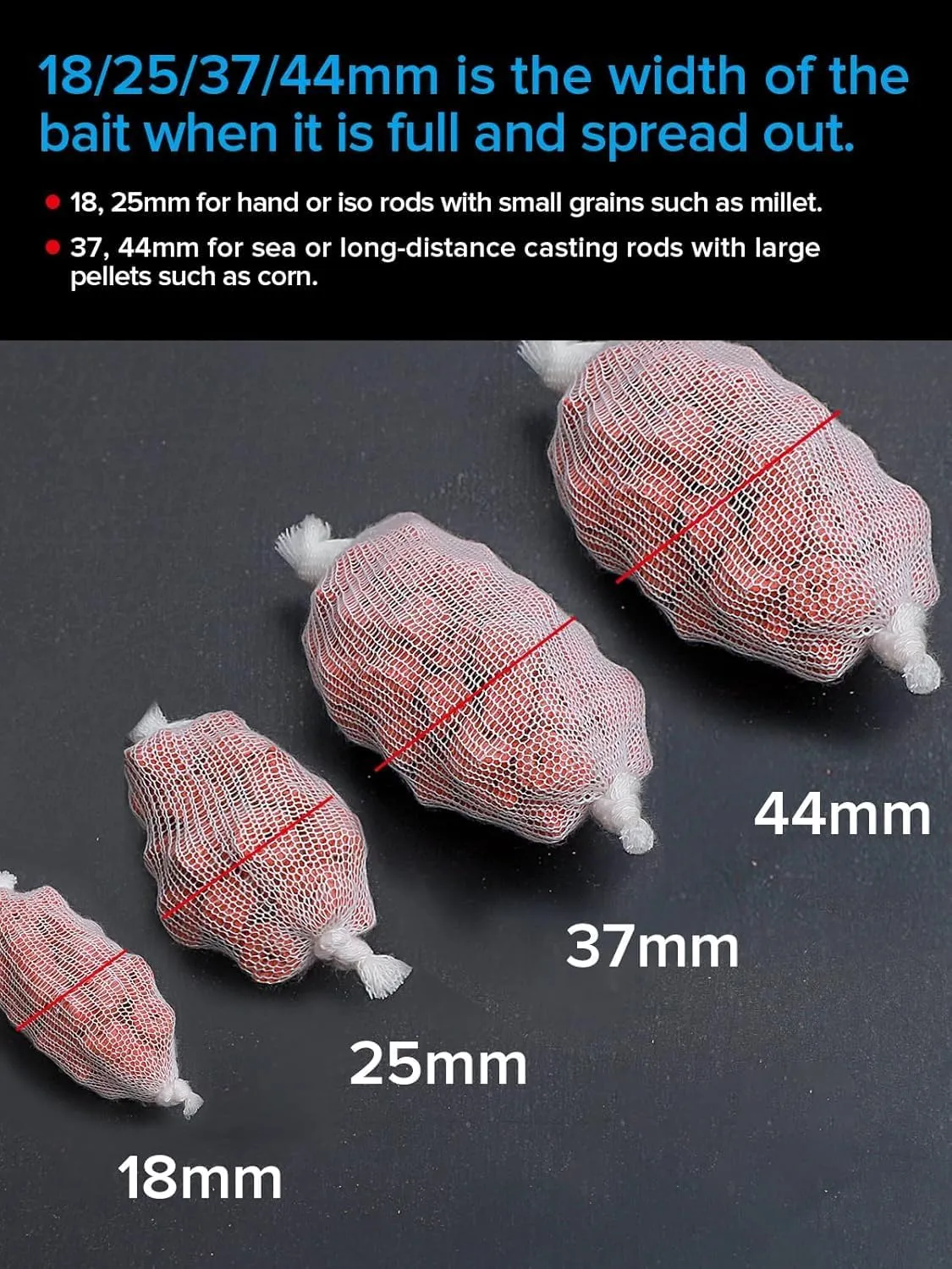 5M PVA Mesh Kit with Scissors 18mm 25mm 37mm 44mm Wide PVA Mesh Carp Fishing Accessories with Funnel & Plunger System Fast Melt PVA Mesh Bag Fishing Refill for Boilie Bait Feeding (5M, 25mm)
