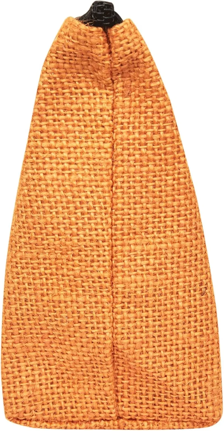 6-Pack Orange Colour Jute Organizer Bags – Multipurpose Zippered Pouches for Makeup, Toiletries & Travel | Sturdy Flat Bottom, Laminated Interior – 5.11" H x 7.88" L x 2.55" B