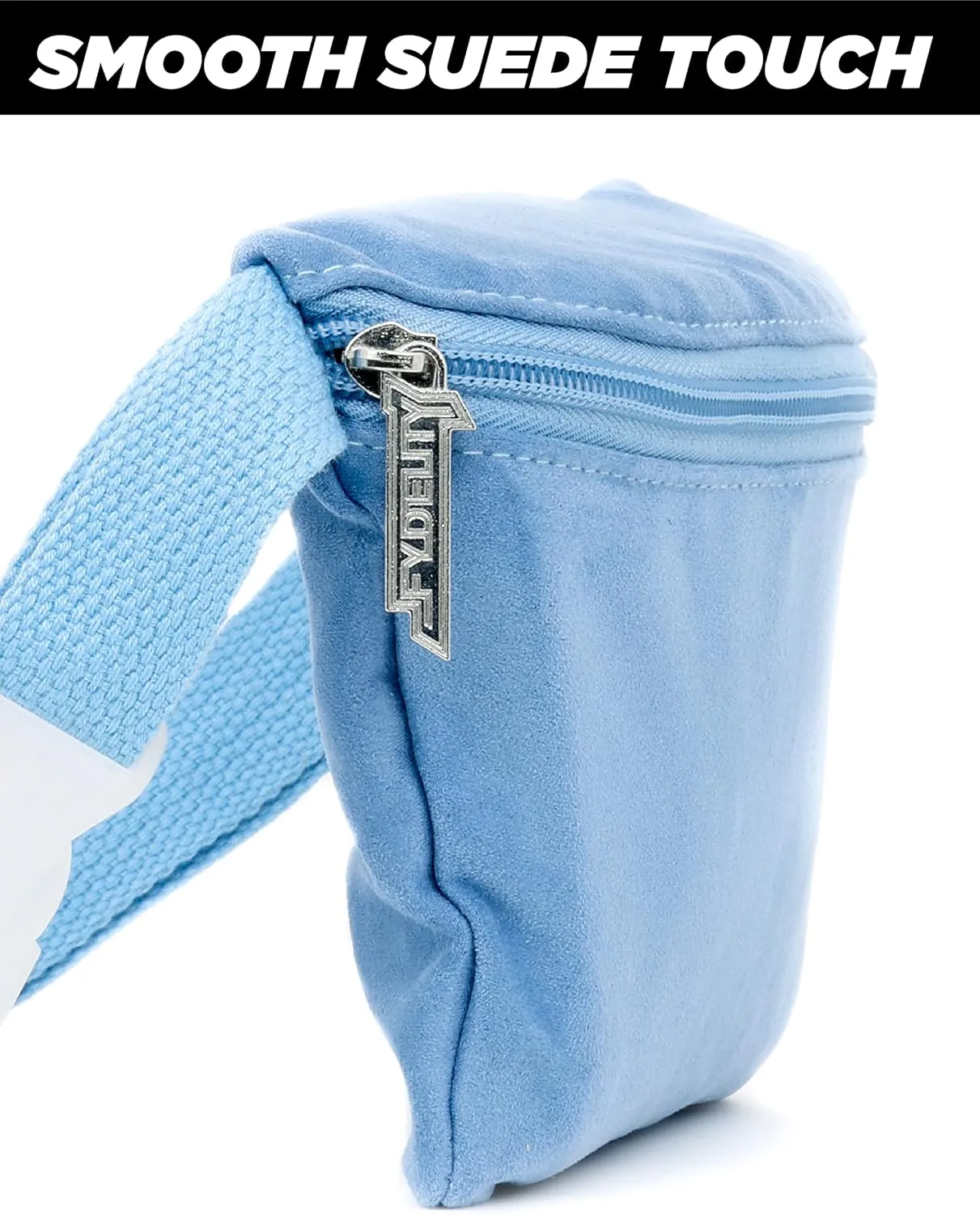 70s SUEDE LT BLUE Fanny Pack Crossbody Bags for Women Festival Bag Small Cute Fanny Packs for Women Fashionable Concert Rave Accessories Fanny Pack for Men Womens Fashion Waist Hip Bum Slim