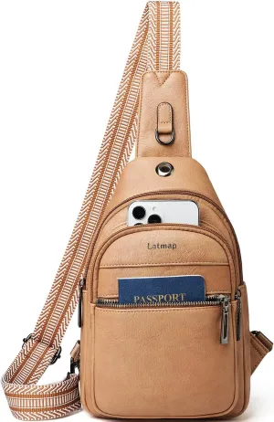 7L Sling Bag For Women Men Crossbody Shoulder Tote Blet Bags Backpack Fanny Pack Travel Purse Faux Leather