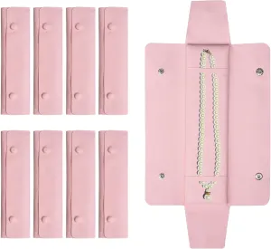 8 Pcs Necklace Travel Case No Tangle Necklace Pouch Microfiber Storage Bag Jewelry Travel Organizer for Women Christmas Bridesmaid Gifts