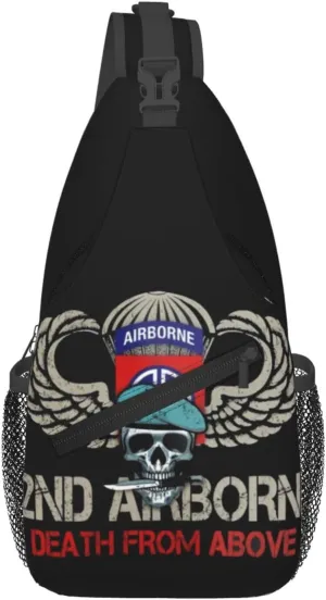82nd Airborne Division Death From Above Small Crossbody Backpack Sling Bag For Men Women Mini One Shoulder Chest Bags Gym Sport Travel Hiking Daypack