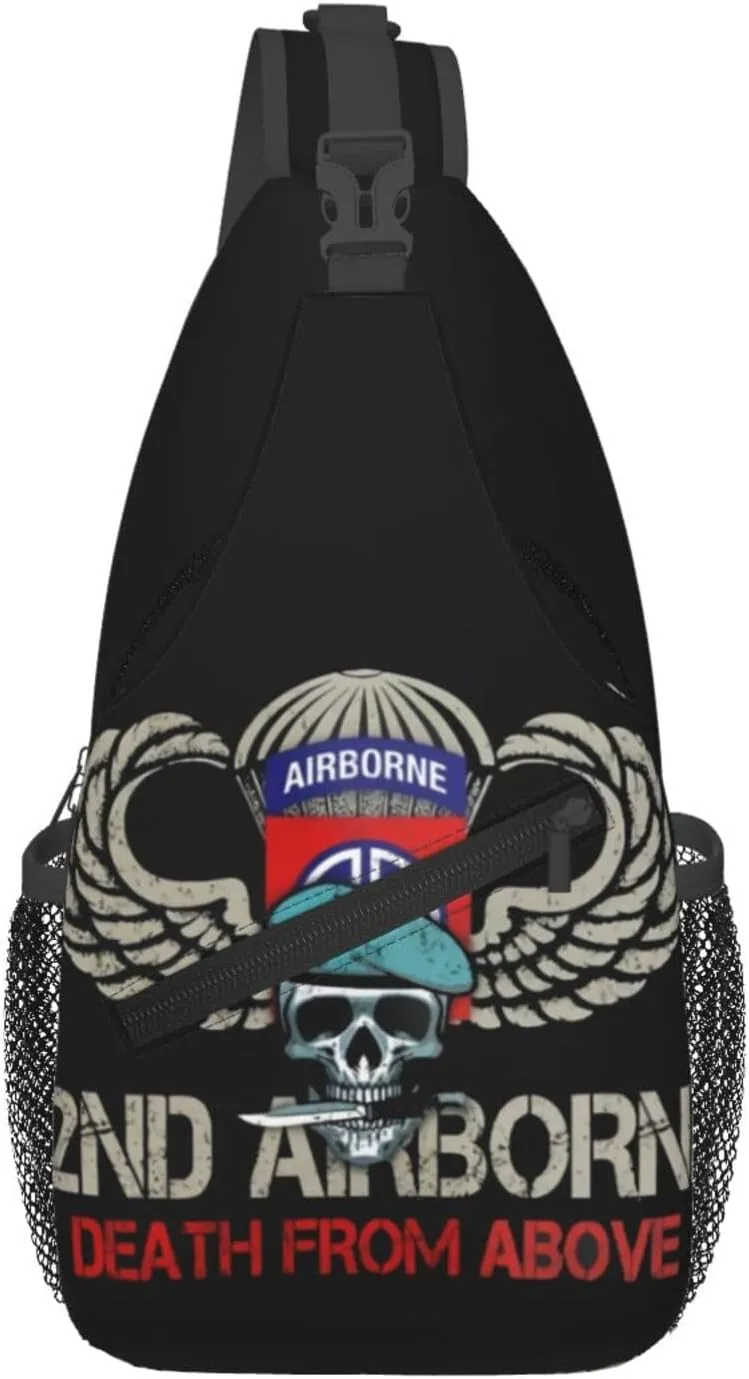 82nd Airborne Division Death From Above Small Crossbody Backpack Sling Bag For Men Women Mini One Shoulder Chest Bags Gym Sport Travel Hiking Daypack