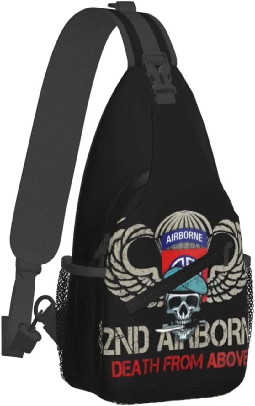 82nd Airborne Division Death From Above Small Crossbody Backpack Sling Bag For Men Women Mini One Shoulder Chest Bags Gym Sport Travel Hiking Daypack