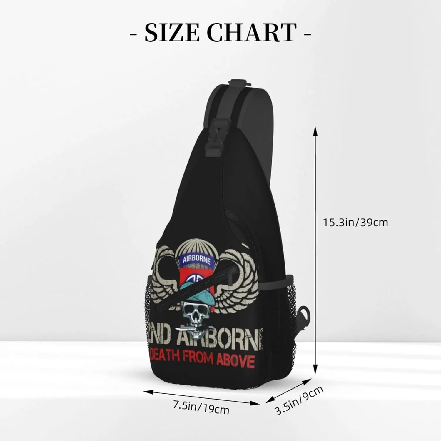 82nd Airborne Division Death From Above Small Crossbody Backpack Sling Bag For Men Women Mini One Shoulder Chest Bags Gym Sport Travel Hiking Daypack