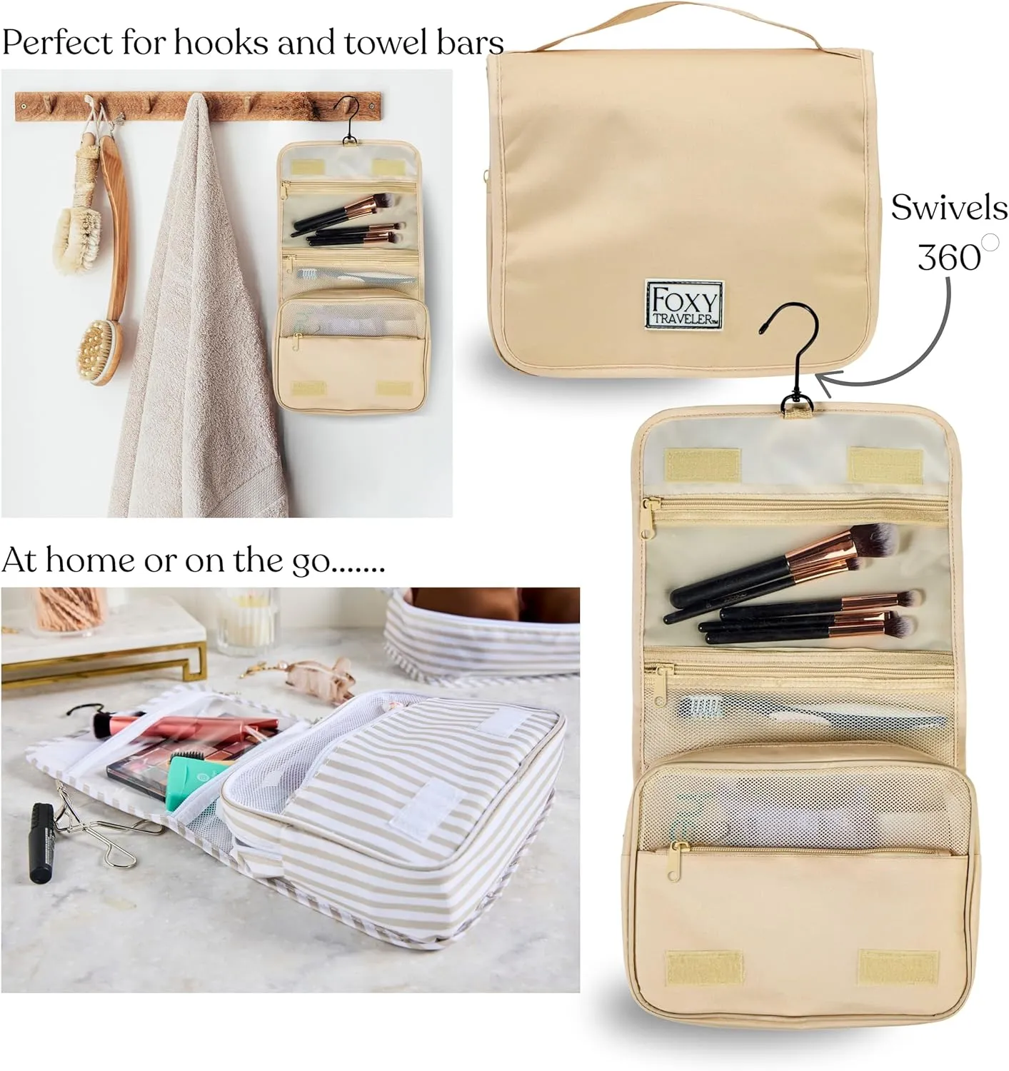 9 Piece Set Packing Cubes - Suitcase Organizer, Cute Packing Cubes, Travel Bag Organizer Luggage, Toiletry & Makeup Bag, Gifts for Women, Teachers and Gradutes -Gold
