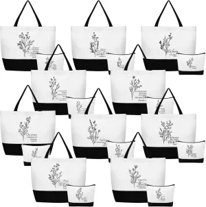 Abbylike 20 Pcs Christian Gift Bags Bible Verse Tote Bag Religious Cosmetic Makeup Bag for Mothers Day